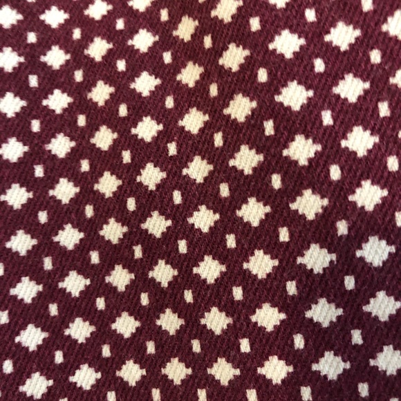 J. Crew Stretch Skinny Geometric Print Jeans Wine - Picture 2 of 8